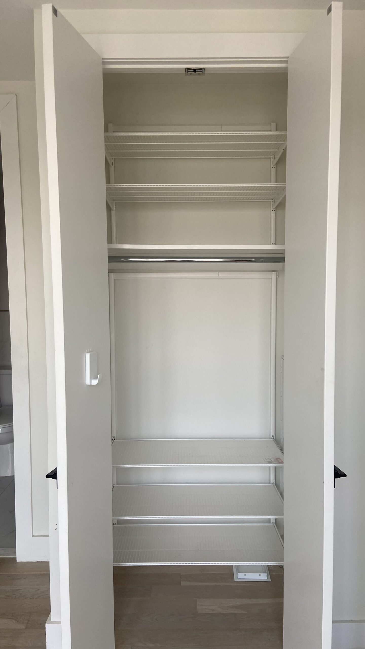 Add some shelves into your closet,