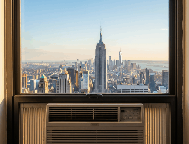 This image shows the perfect air conditioner installation