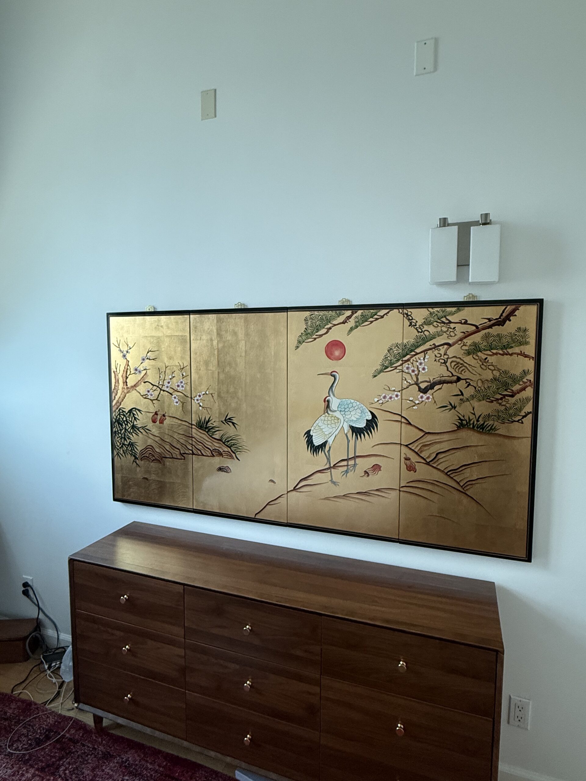 Large art panel installation NYC by Picture Perfect Mounting